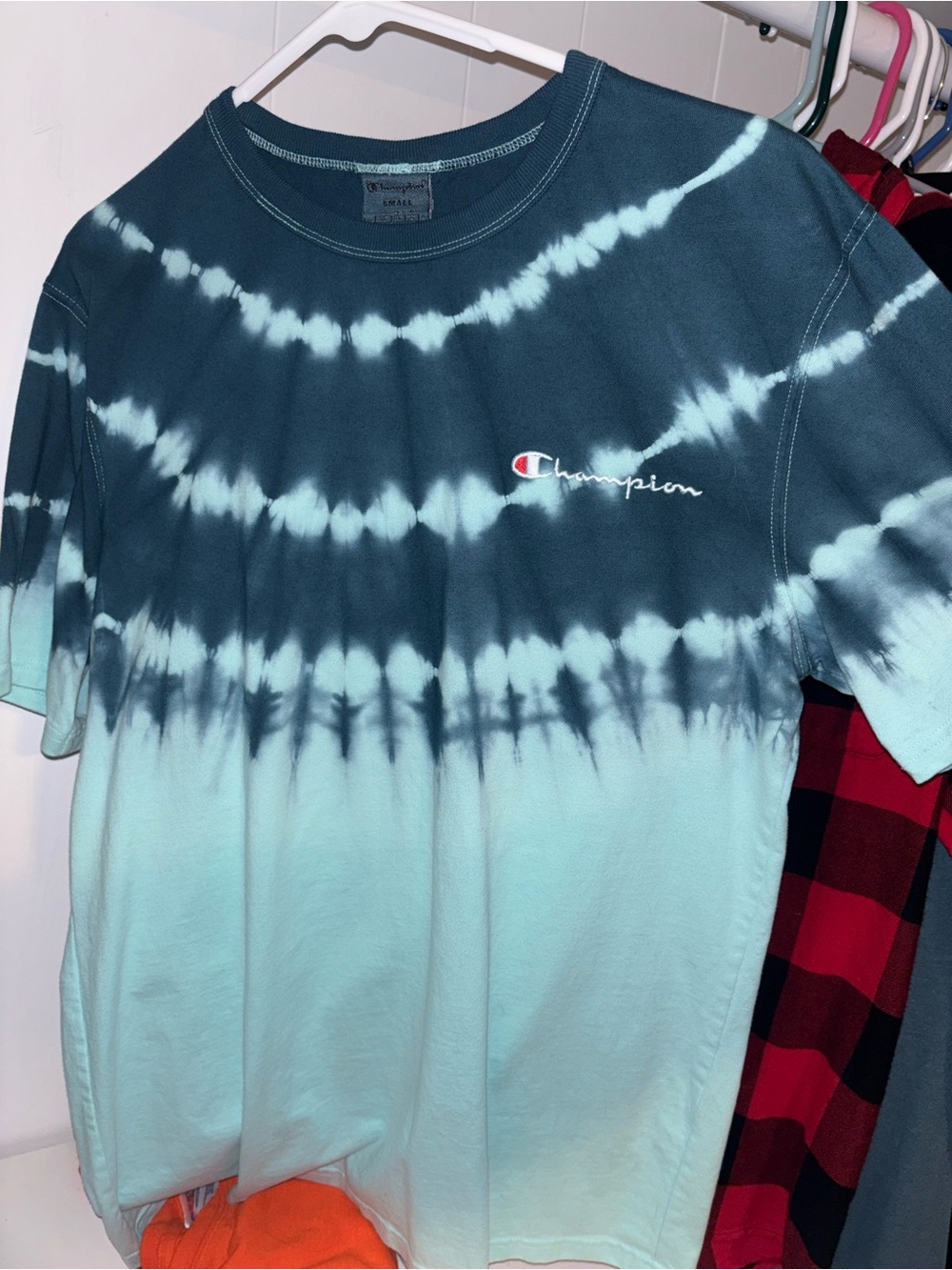 Champion Kids Ombre Tie-Dye Tee in Teal and Light Blue